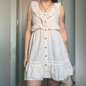 Coquette Sleeveless Ruffle Trim Babydoll Dress